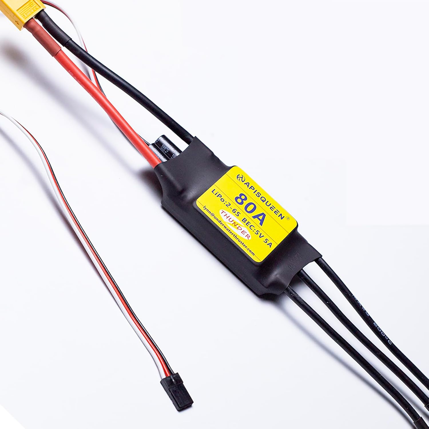 80A ESC 2-6S LiPo Brushless Electronic Speed Controller with BEC XT60 & 4.0mm Plug for RC Airplane Drone Model