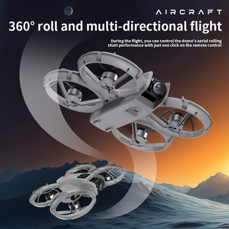 Drone with Camera for Adult Beginners, Brushless Motor, One Key Take Off/Land, Optical Flow Positioning Gesture Photo Video RC Quadcopter with Body Light 2 Battery CZ26 Drones Gift for Adults Beginner