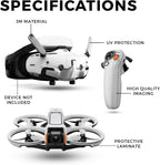 Drone Skin Compatible with DJI Avata 2 Bundle (2024) - Solid White - Premium 3M Vinyl Protective Wrap Decal Cover - Easy to Apply | Crafted in The USA by MightySkins