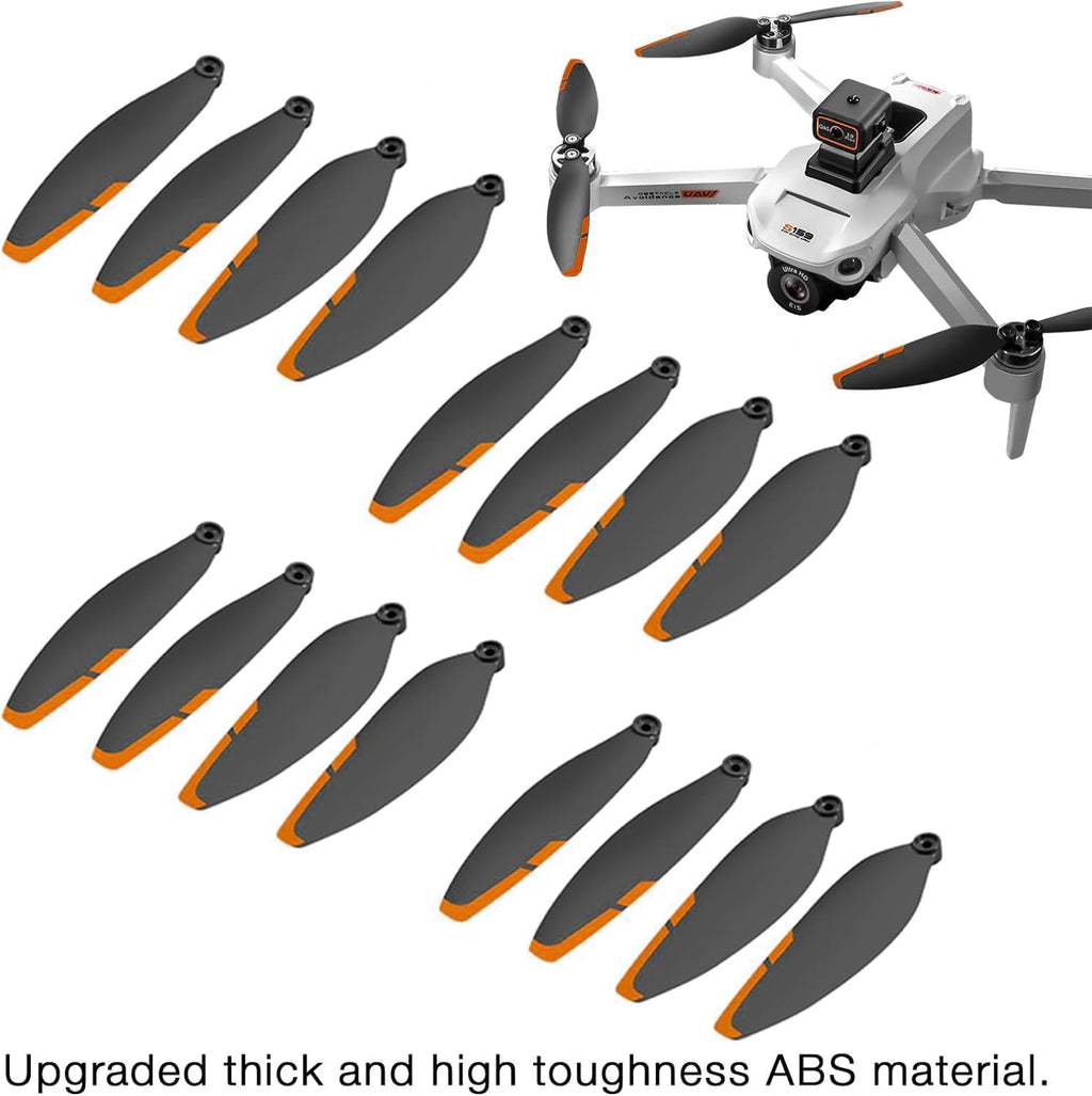 16PCS Foldable Drone Propellers Replace Parts for Most Drone Spare Part, 2.75-Inch Universal Replacement Blades,70mm Low-Noise and Quick-Release Blades Props Wings Accessories(Orange)