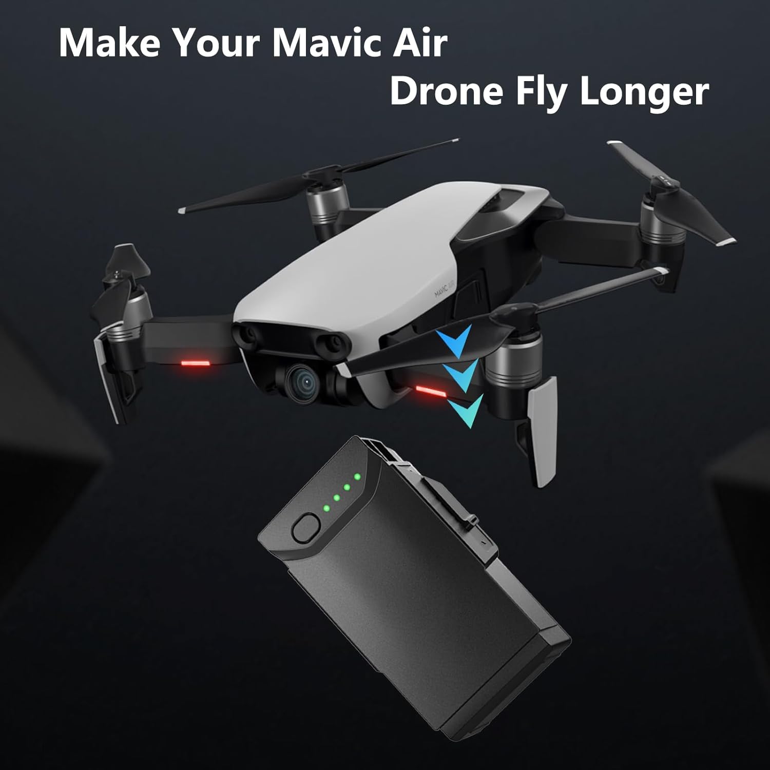 Mavic Air Battery, 2375mAh 11.55V Intelligent Flight Battery for DJI Mavic Air Drone, 21 Mins Max Flight Time Rechargeable Batteries