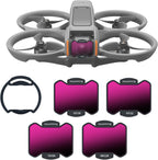 Magnetic ND Filter Kit with Magnetic Mount Adapter Compatible with DJI Avata 2,4 Pack ND16 ND32 ND64 ND128 Drone Lens Accessory Aluminum Alloy Frame