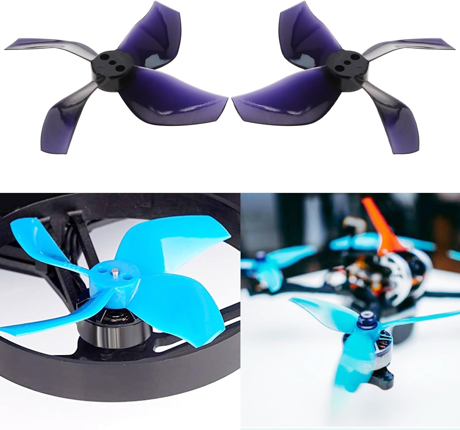 16PCS 2020 4-Blade Propellers with 1.5 mm Shaft Compatible with Beta85X HD Digital VTX Drone 1103 8000KV & 1105 5000KV Brushless Motors