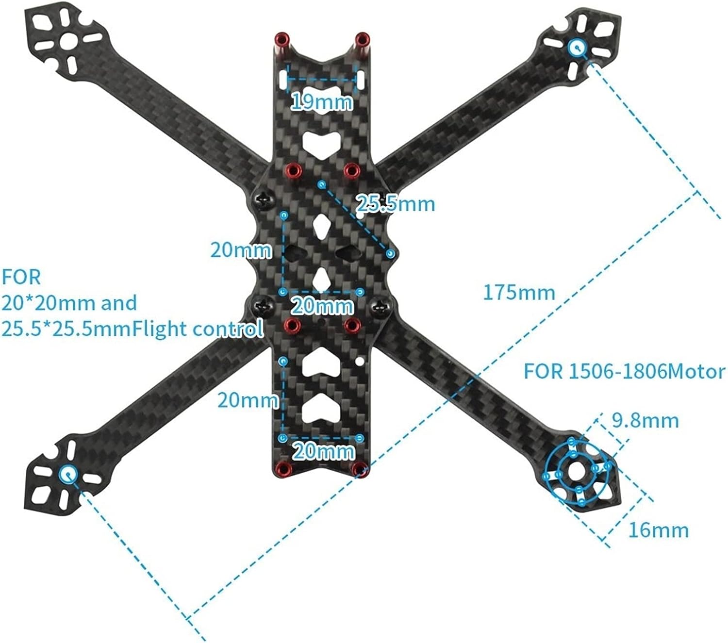 VERBANA 4 inch Freestyle FPV Drpme Frame Kit Wheelbase 175mm Drone Rock with 3.5mm Arm Thickness for 4 inch Propeller FPV Racing Drone Accessories Part