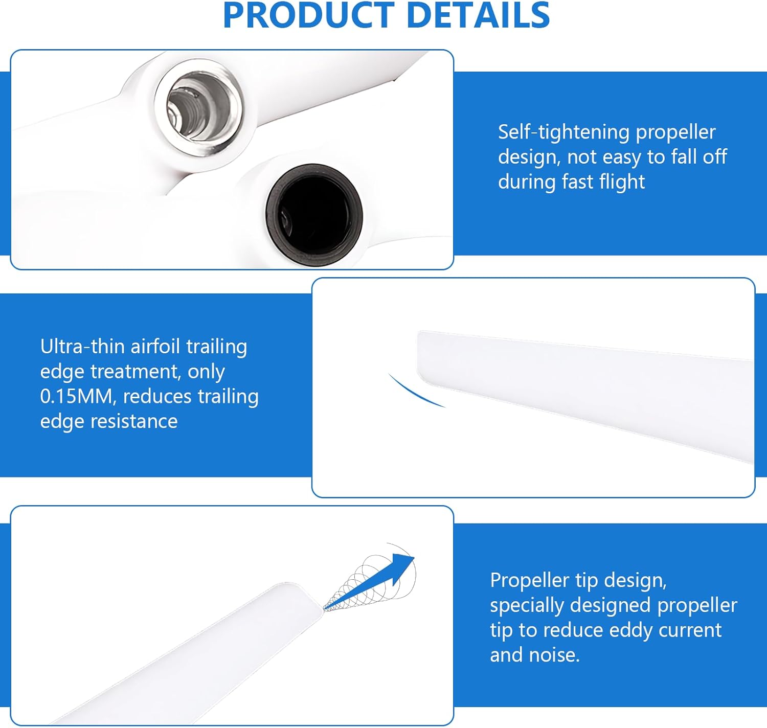 Tbest for DJI Phantom 3 Propellers,8Pcs/Set CW CCW Self Locking Propeller Quadcopter Blade 9450 Low Noise Propellers Replacement Part for 1/2/3/3PRO Standard Drone Blades,Drone Accessories