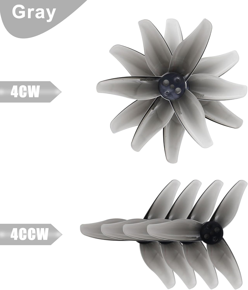 RC Propeller 2023 2 Inch 3-Blade Propeller 3 Holes Props for Gemfan Hurricane for 1105-1108 Brushless Motor RC Drone FPV Racing Toothpick 8CW 8CCW(Gray, Green)