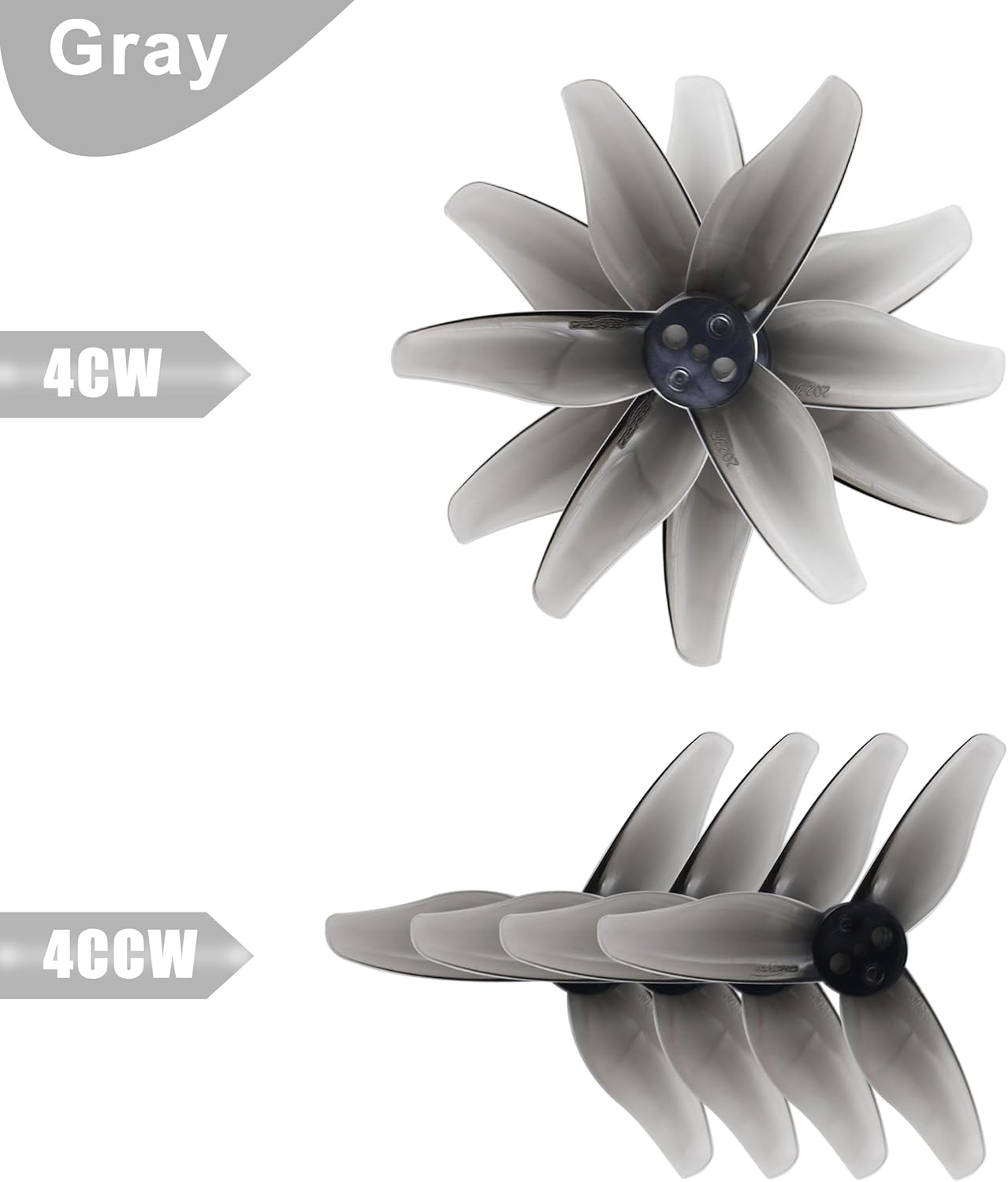 RC Propeller 2023 2 Inch 3-Blade Propeller 3 Holes Props for Gemfan Hurricane for 1105-1108 Brushless Motor RC Drone FPV Racing Toothpick 8CW 8CCW(Gray, Green)