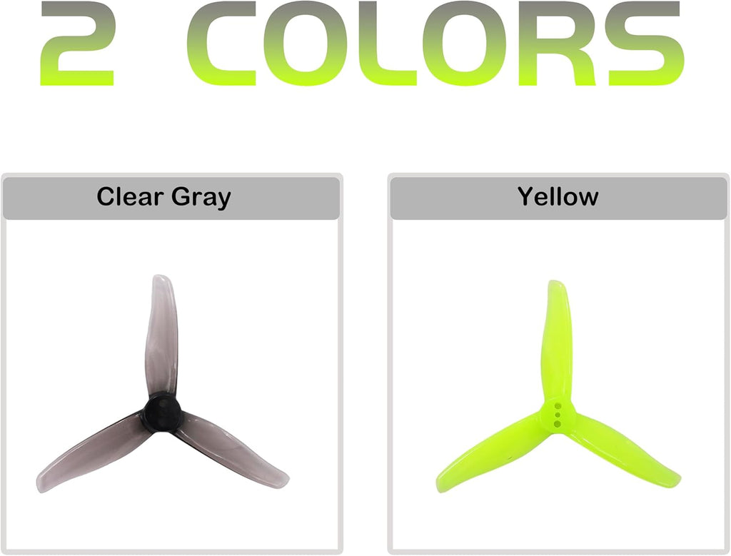 3016 3-Blade 3inch Propeller Props 1.5mm Hole for 1108-1308 Brushless Motors, FPV Racing Drone, Toothpick Quadcopters(Gray+Yellow)