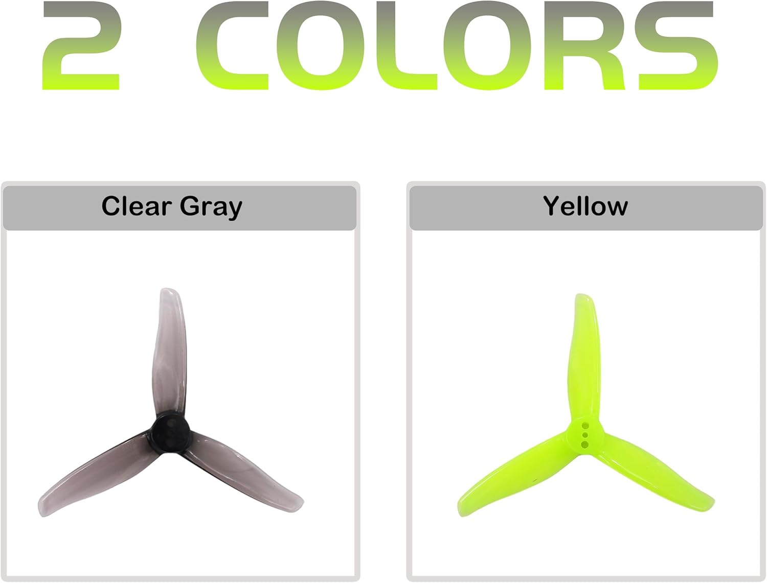 3016 3-Blade 3inch Propeller Props 1.5mm Hole for 1108-1308 Brushless Motors, FPV Racing Drone, Toothpick Quadcopters(Gray+Yellow)