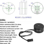 Hapivida 2pcs Outdoor Brushless Motor 260kv RC Drones Bl Camera Accessory Low Noise and Low Power Consumption for Gimbal, RC Drones, Camera