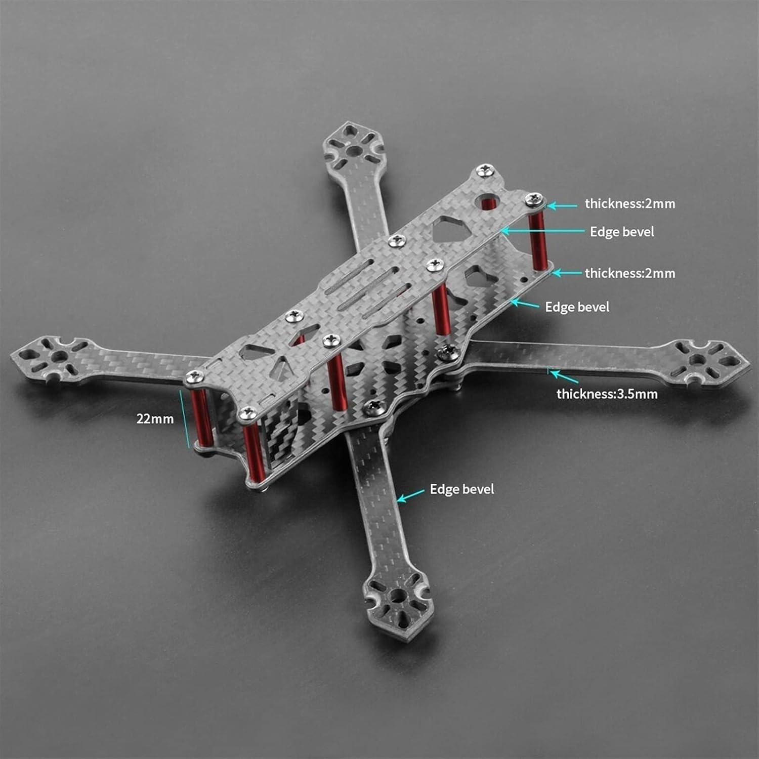VERBANA 4 inch Freestyle FPV Drpme Frame Kit Wheelbase 175mm Drone Rock with 3.5mm Arm Thickness for 4 inch Propeller FPV Racing Drone Accessories Part
