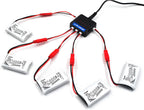 Coonyard (10-Pack) 3.7V 800mAh Lithium Battery with 5-in-1 Charger for SYMA X5C X5C-1 X5 X5SC X5SW H5C V931 S5C S5W SS40 FQ36 T32 T5W H42 CW4 Remote Control Drone