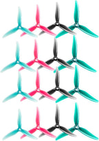 Better Grip Smoother Gemfan 51466 V2 Hurricane MCK Tri-Blade 5.1 Prop FPV Propeller Compatible Xing 2207 2208 2205-2306 Brushless Motor for iFlight Nazgul Evoque DIY Quadcopter Drone (Pack of 16pcs)