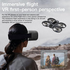 FPV Drone with Camera and VR Glasses, Brushless Motor Optical Flow Cool LED Lights Drones Dual Camera Switch RC Quadcopter 2 Batteries VR Drones for Beginners Adults X226 Drone