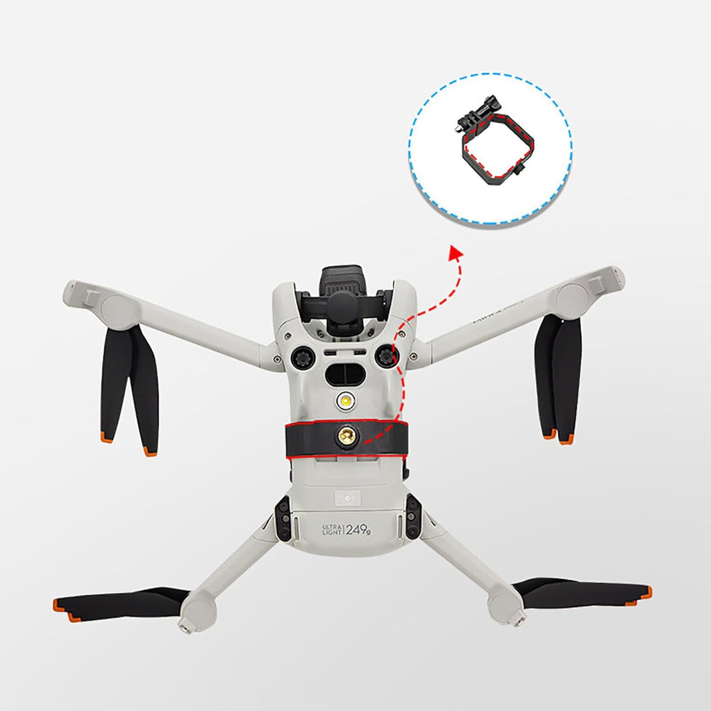 Action Camera Mount Holder, Drone Gimbal Extension Mount Bracket with 1/4 Screw Adapter for DJI Mini 4 Pro/Mini 3/Mini 3 Pro