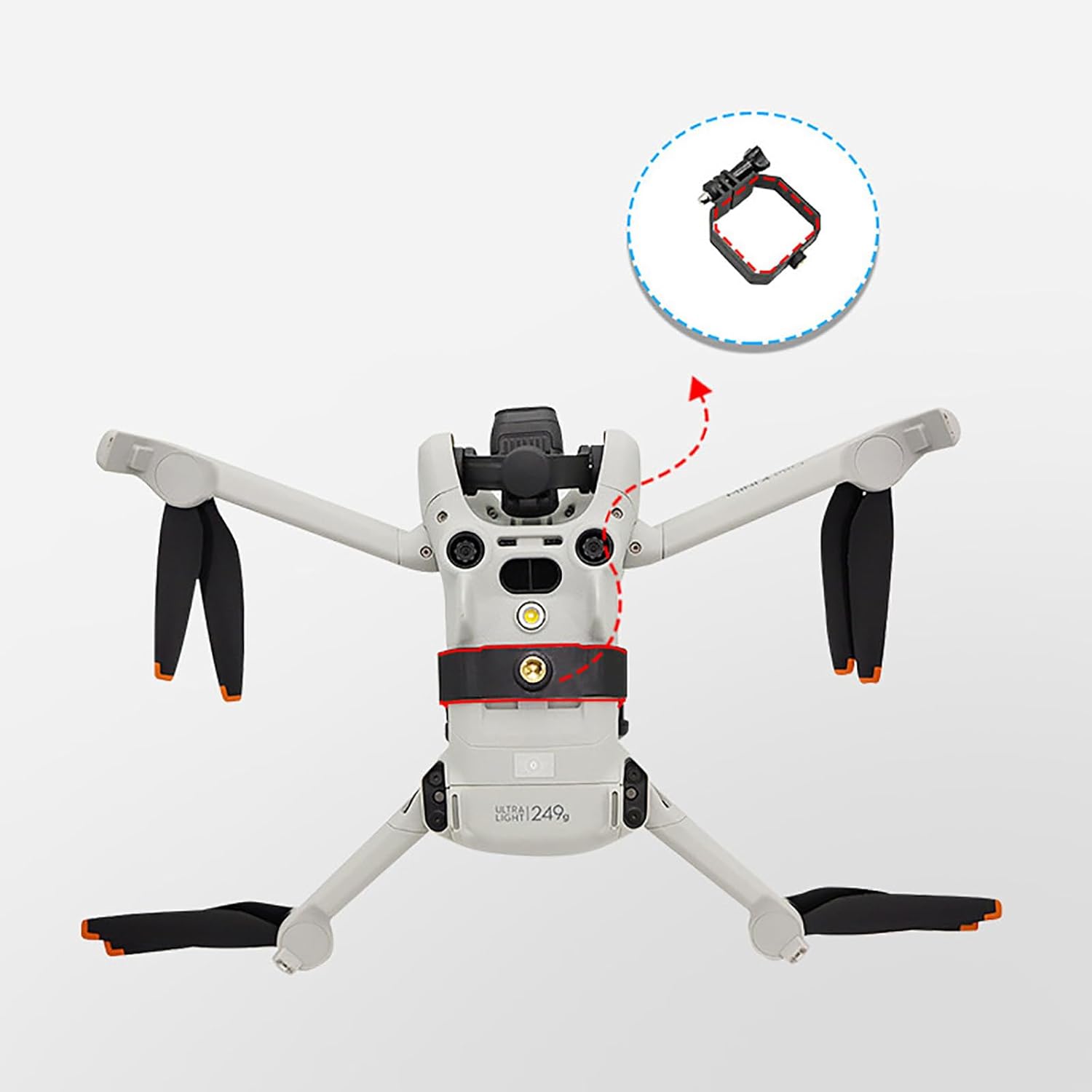 Action Camera Mount Holder, Drone Gimbal Extension Mount Bracket with 1/4 Screw Adapter for DJI Mini 4 Pro/Mini 3/Mini 3 Pro