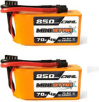 CNHL 4S Lipo Battery 850mAh 70C 14.8V lipo Battery with xt30u for RC Airplane Helicopter Quadcopter multirotor FPV Racing Drone(2pcs)