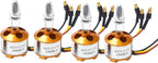 A2212 1000KV Brushless Motors 13T High Power Brushless Outrunner Motor for RC Aircraft Multi-Copter Quadcopter Drone(4PCS)