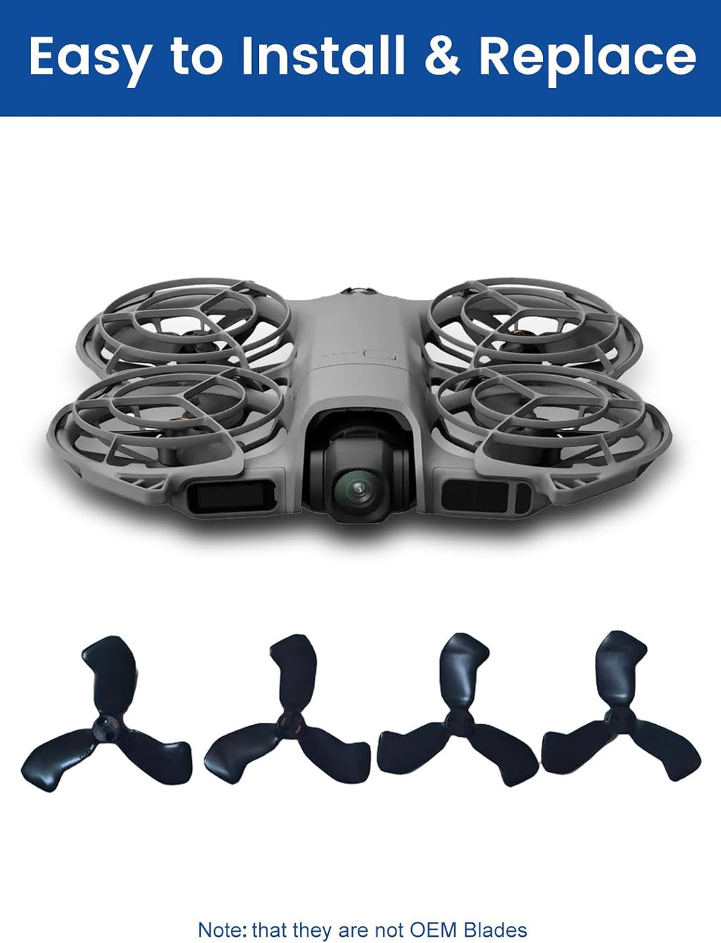 12Pcs Propellers Compatible with DJI Neo 2 Accessories ¨C Plastic Replacement Propeller Blades, Lightweight Quiet Low-Noise Design, Durable Flexible Drone Spare Parts Including Screws and Screwdriver