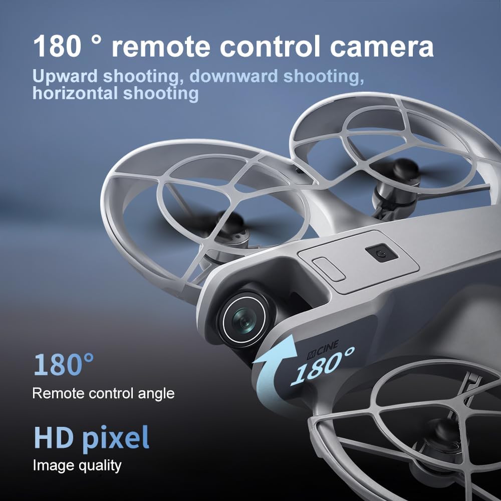 Drone with HD Camera for Adult Beginners, Brushless Motor, One Key Take Off/Land, Optical Flow Positioning, Gesture Photo Video RC Quadcopter with 2 Battery Drones Gift for Adults, Beginners