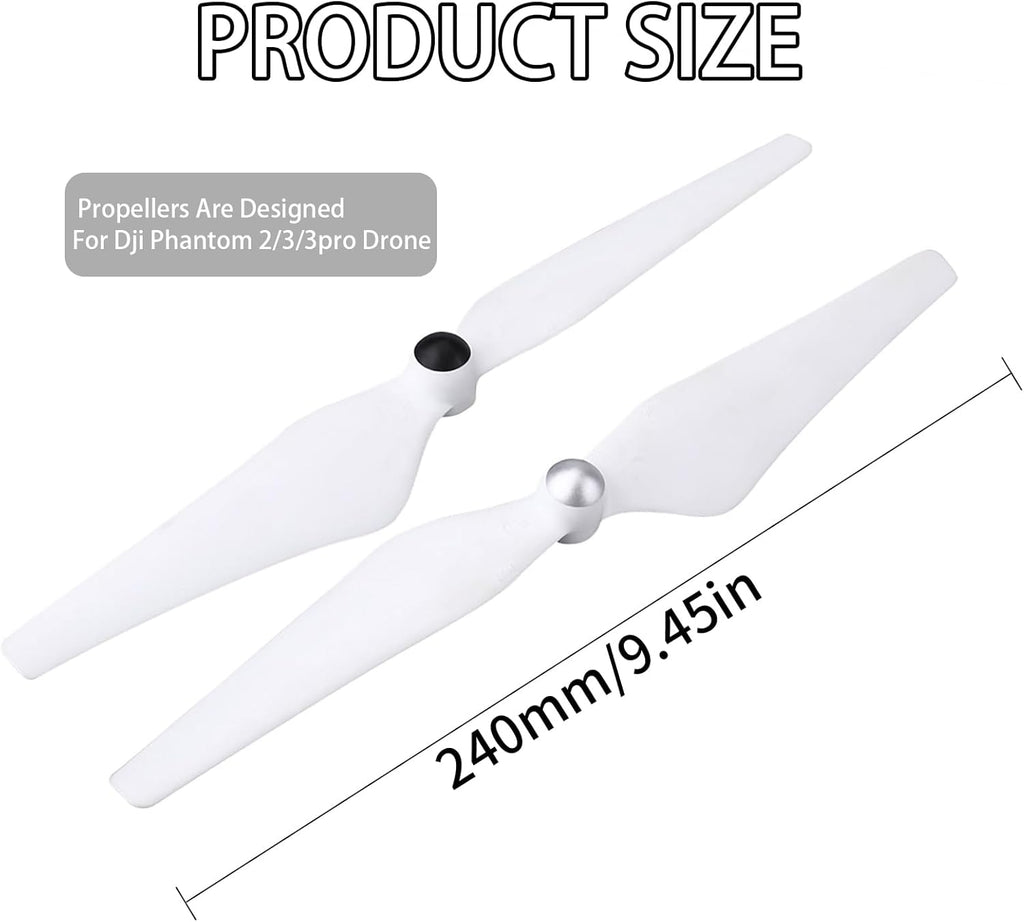 4 Pairs Replacement 9450 Self-Tightening £¨CW/CCW £© Propellers £¬ for DJI Phantom 2, 3 Professional, Advanced Series?,Low Noise Propeller, Replacement Parts for Drone Blades