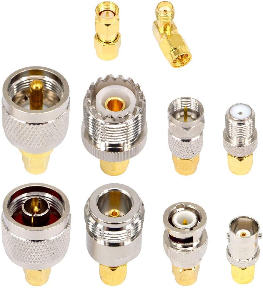 onelinkmore 20-Type SMA Adapter Kit ¨C Universal SMA to UHF (SO-239/PL-259), N, BNC, F & SMA RF Connector Set for Ham Radio, SDR, FPV Drone & VNA ¨C Gold-Plated Coax Converter Assortment