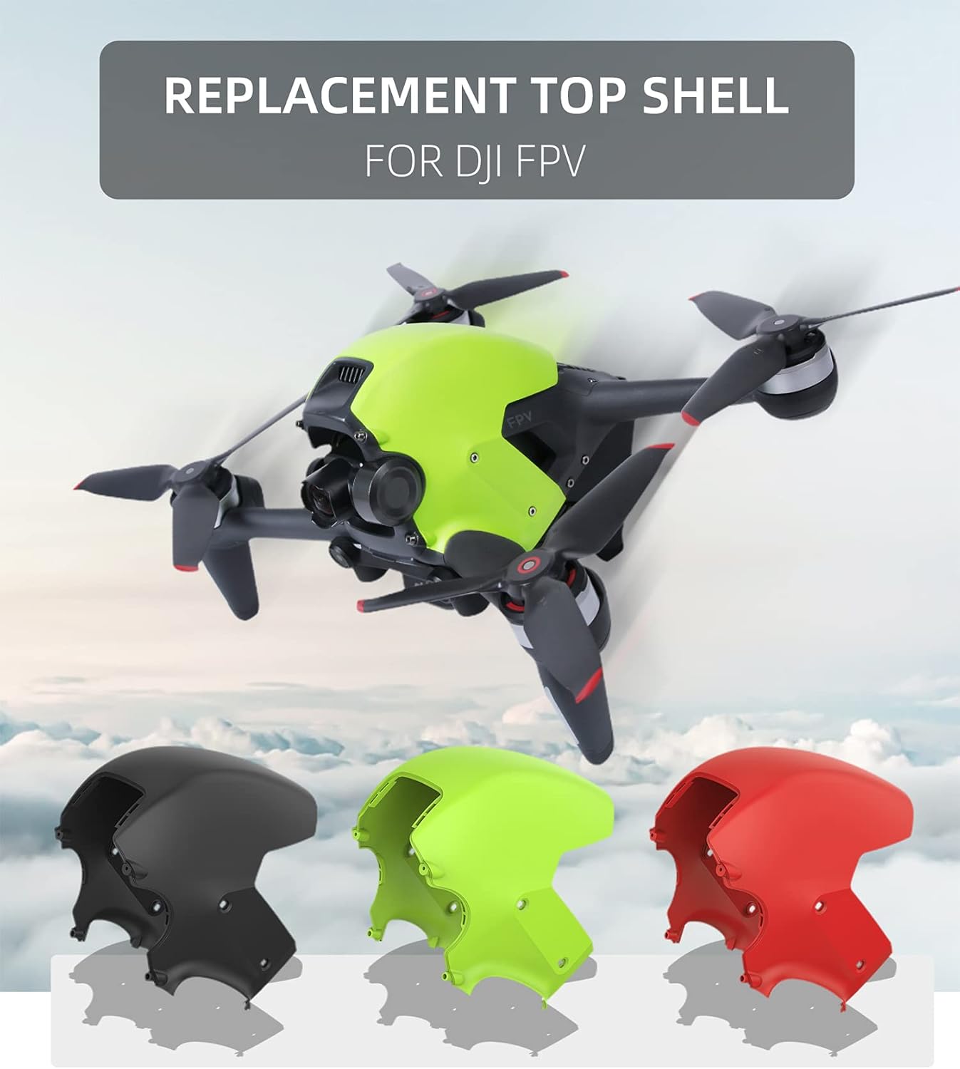 Anbee FPV Drone Top Shell Cover Protective Upper Case Compatible with DJI FPV Drone (Red)