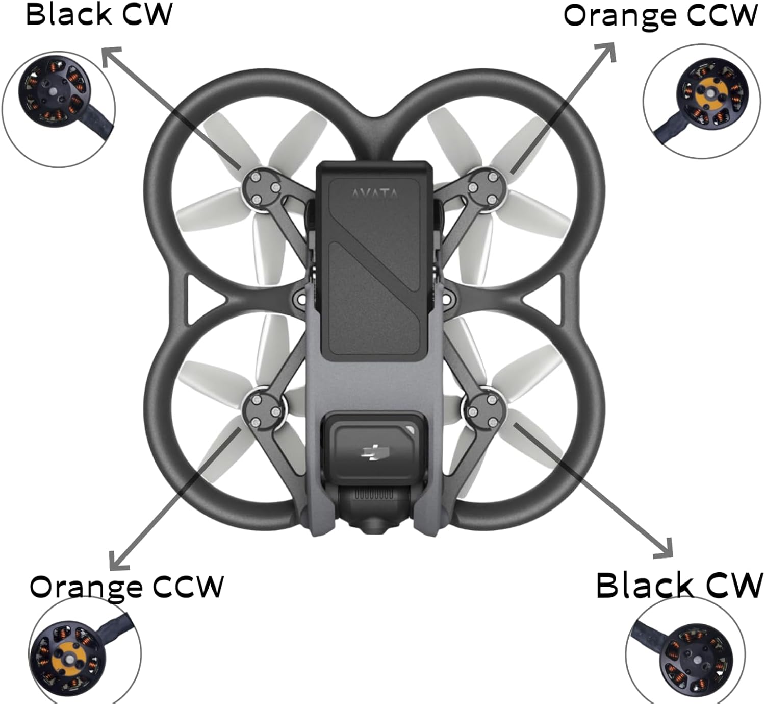 Avata Drone Motor Brushless Motor Repair Part Compatible with DJI Avata 1 Drone (CCW Motor/Orange)