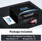 Zeee Premium Series 3S Lipo Battery 650mAh 11.1V 100C with XT30 Plug for FPV Racing Drone Quadcopter Helicopter Airplane RC Boat RC Car RC Models(2 Pack)