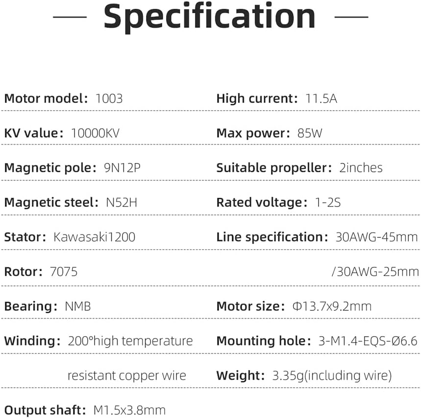 HGLRC Specter 1003 10000KV 1-2S Brushless Motor for FPV Racing Drone(1PCS)