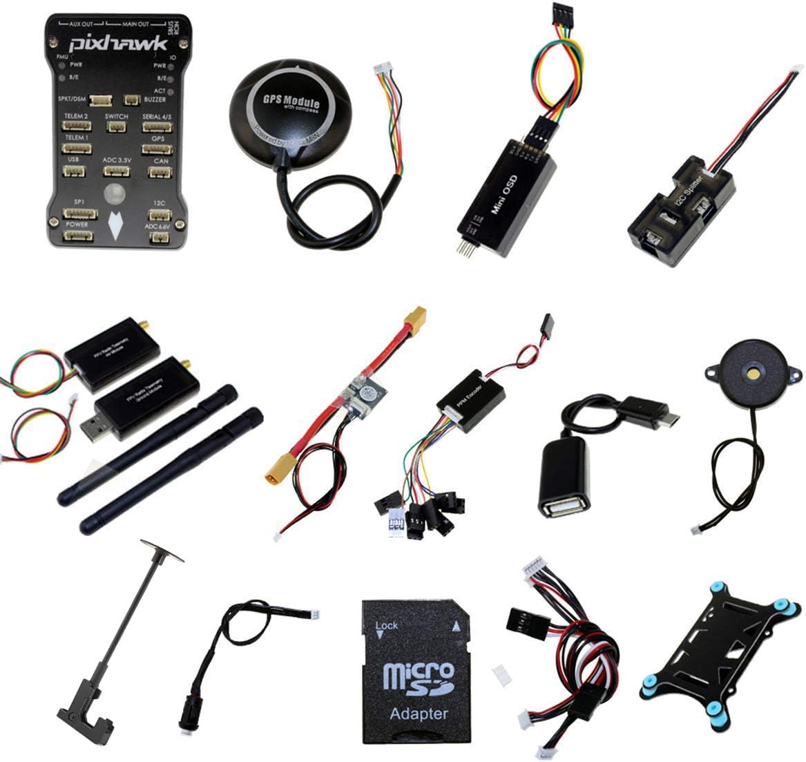 Pixhawk PX4 PIX 2.4.8 Flight Controller NEO-M8N GPS 3DR 915Mhz Radio Telemetry Set OSD Module PPM Module I2C Splitter Expand Module Power Module for FPV Quadcopter Multirotor ¡­