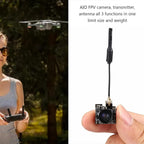 Micro FPV AIO Camera, 5.8G 40CH 25mW Switchable FPV Transmitter Mini FPV Micro AIO Camera, Radio Transmission Device for FPV Drone, FPV Indoor Racing