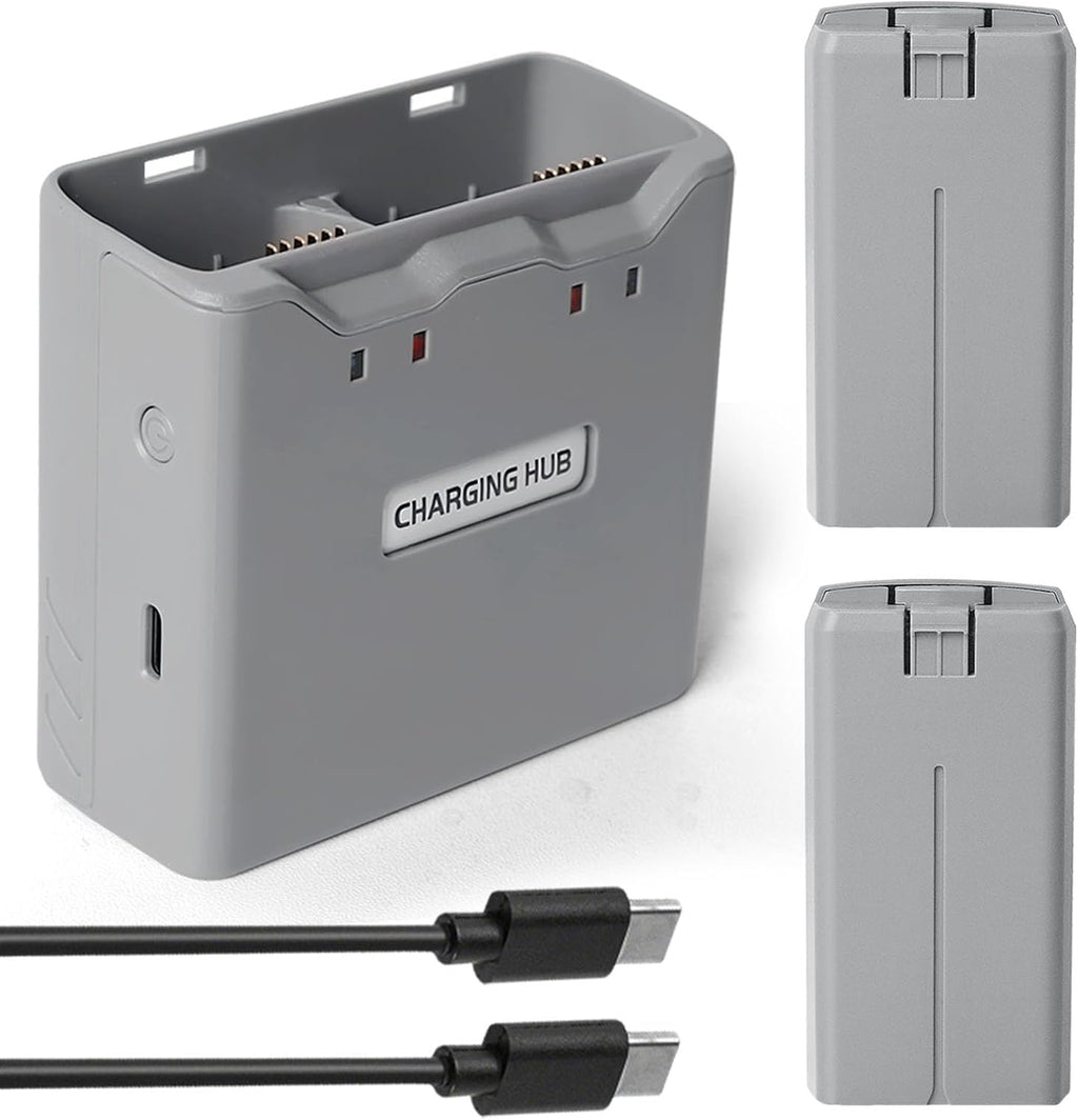 Mini 4K/2 Series Intelligent Flight Battery(2 Pack) with Two-Way Charging Hub, 31mins Max Flight, 2400mAh-7.7V Replacement Battery Fly More kit for DJI Mini 4K/2/2 SE/SE