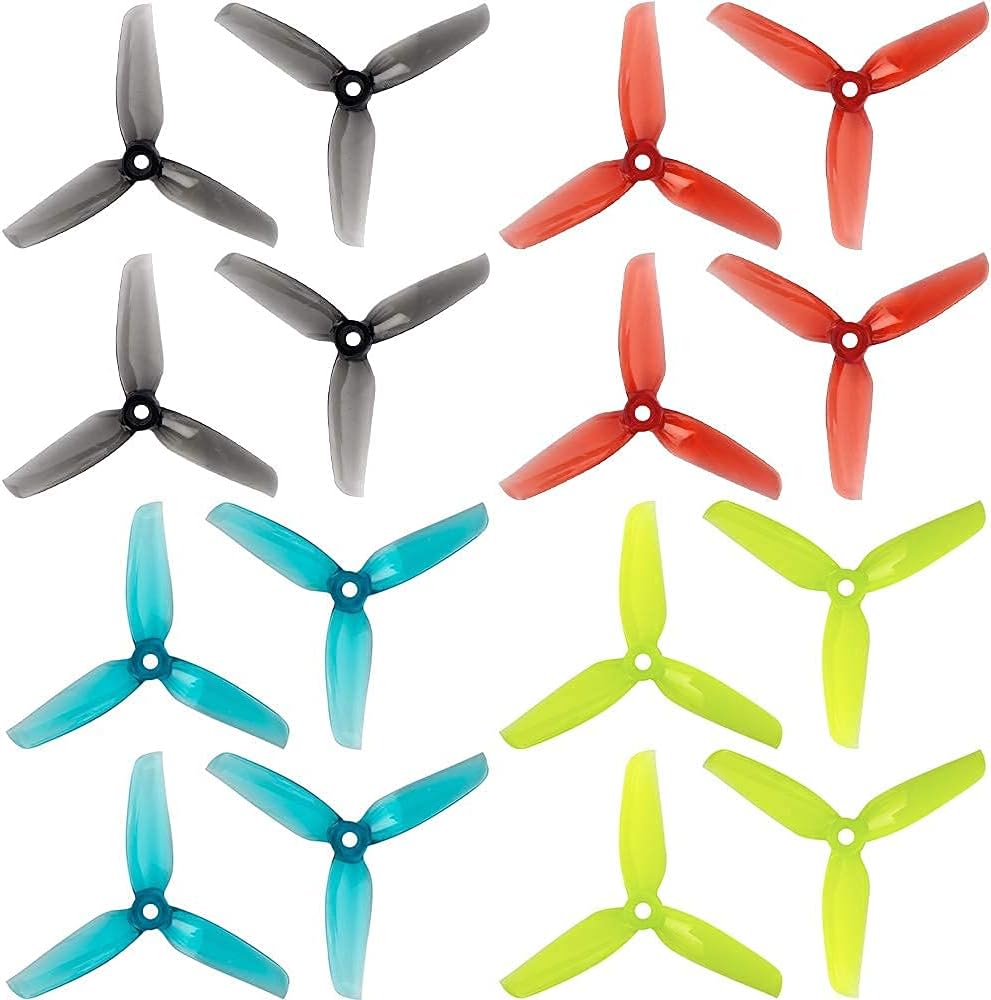 16pcs 3-Blade Props high-Speed Propellers Popo, 4inch 100mm CW CCW for Racing Frame FPV Drone 1406 2205 1806 Brushless Motors,GEMFAN 4032£¨Blue,Red,Black,Yellow£©