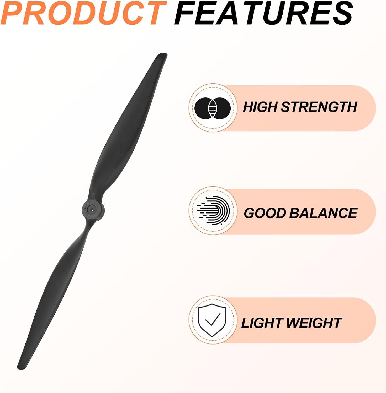 MECCANIXITY 3 Pcs 14x7 Inch Propeller RC Propellers 2-Vane Blades Props with Washer for RC Airplane Aircraft Prop Controlled Airplanes Lightweight Drones, Black