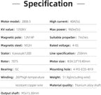 HGLRC Specter 2806.5 1350KV 4-6S Brushless Motor for 7 inch Long Range 7 inch X8 Cinelifter FPV Racing Drones(1PCS)