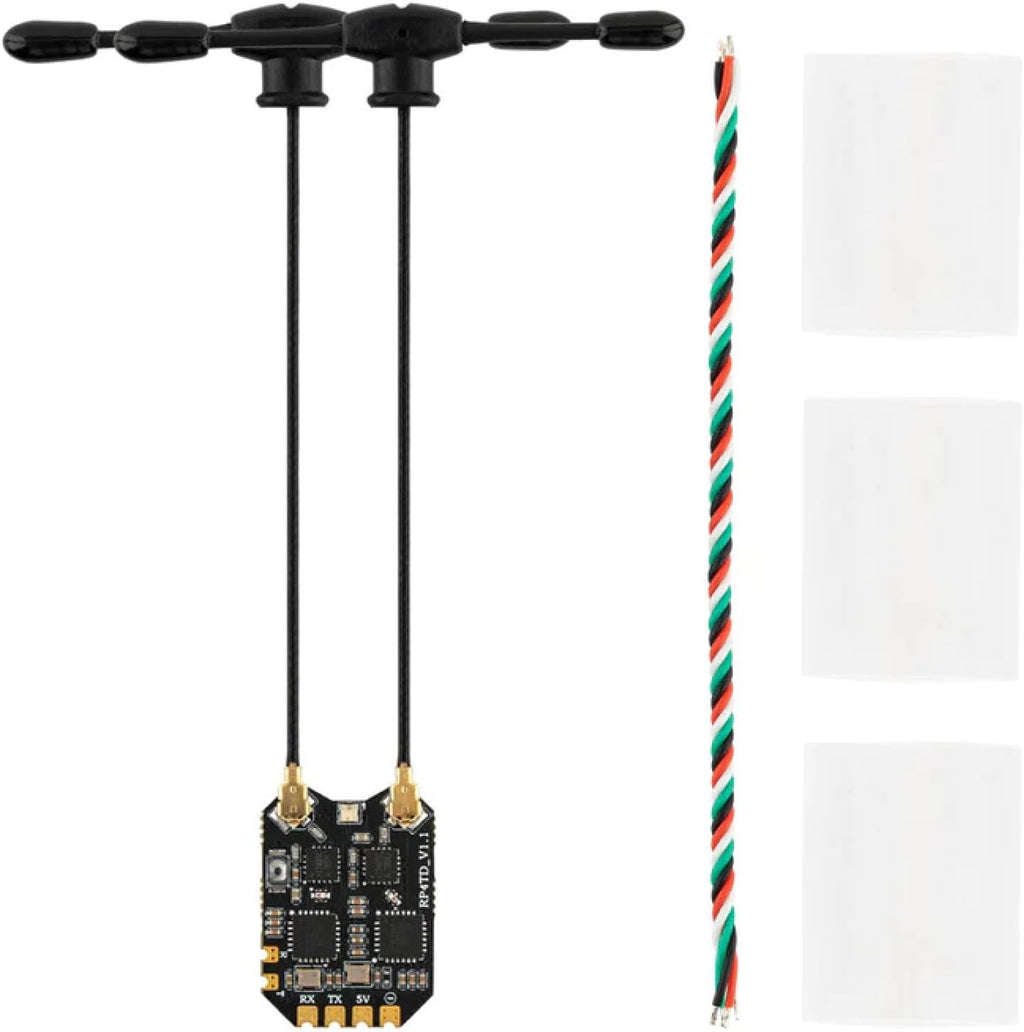 RadioMaster RP4TD ELRS Diversity FPV Receiver - 2.4ghz ExpressLRS Nano Receiver Drone RX Module with 65mm UFL T Antenna for FPV Drone Tiny Whoop Fixed-wing RC Plane by Speedybee