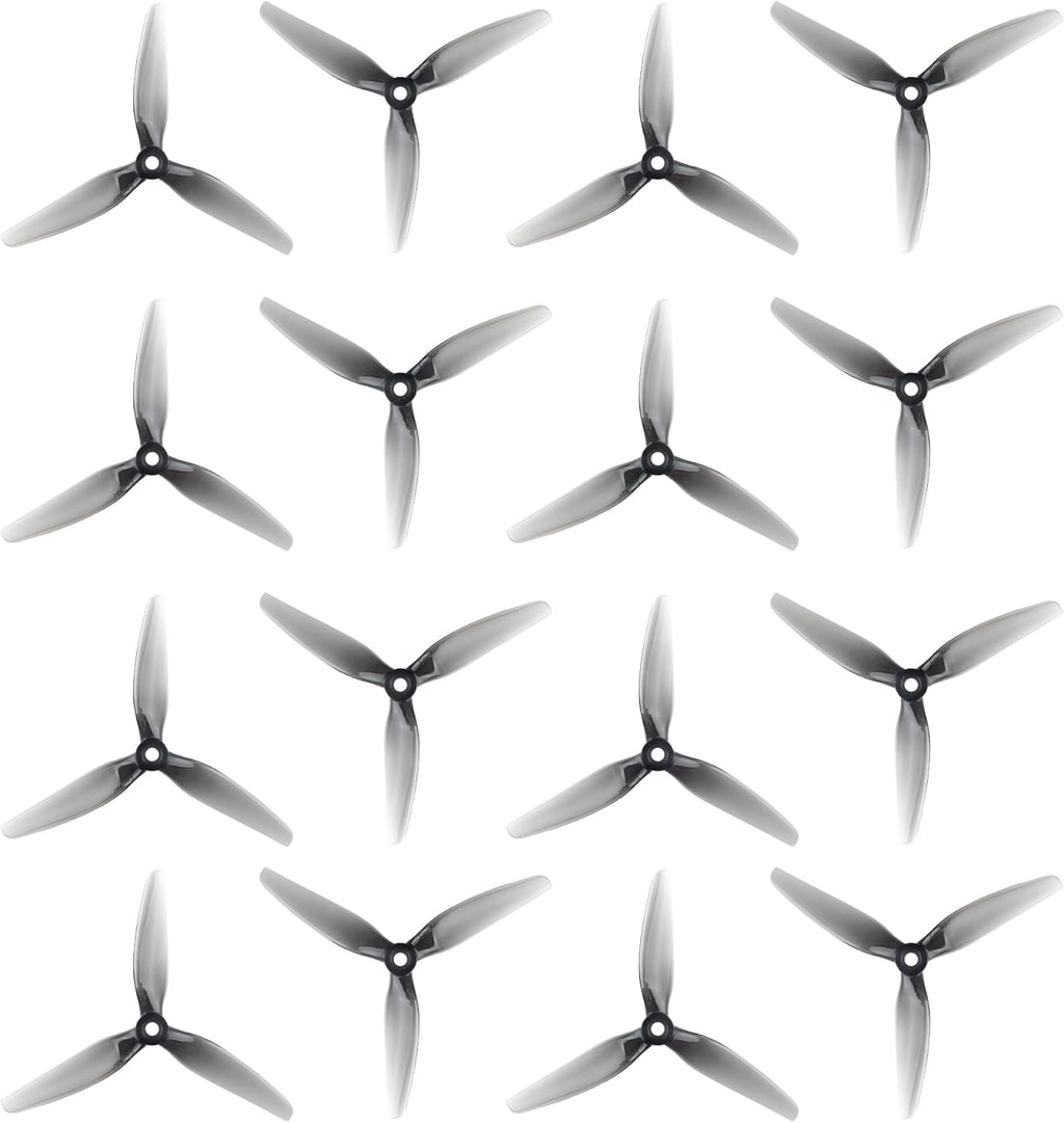 16pcs Fpv Drone Props Propeller: HQProp Ethix S5 Light Grey 5x4x3 Tri-Blade 5 Inch Props for 4S 6S FPV Freestyle Racing,8xCW 8xCCW