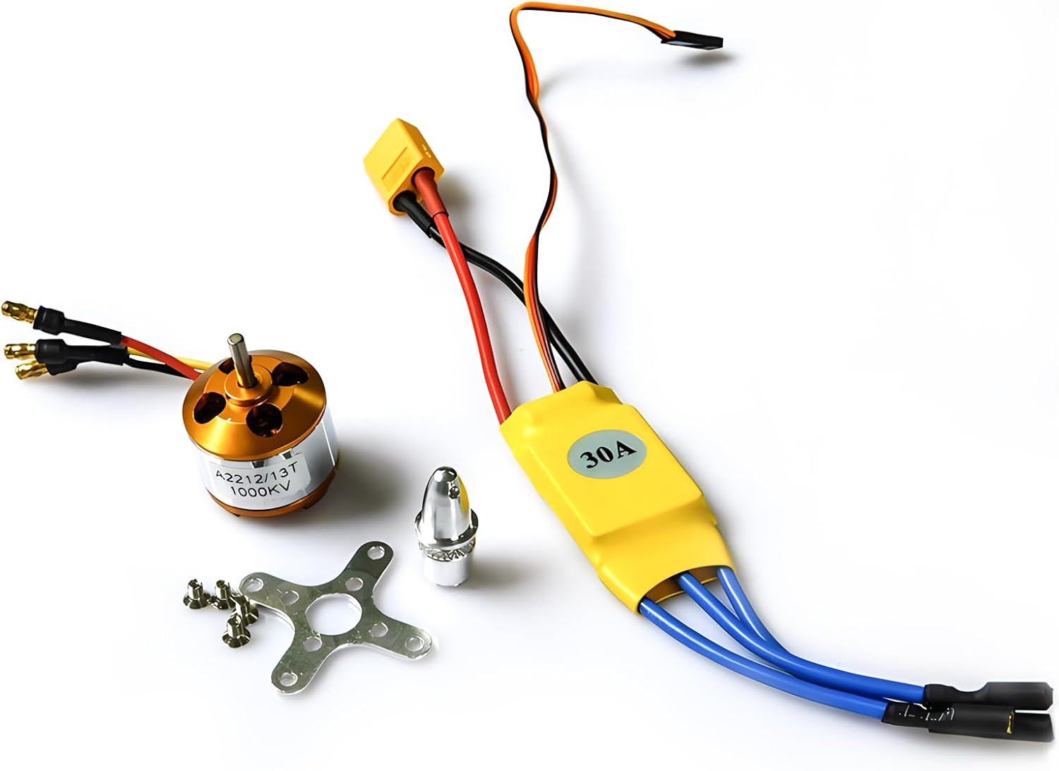 1 Piece 2212 1200KV Brushless Outrunner Motor 13T with 3.5mm Male Banana Bullet for RC DIY Aircraft Multi-Copter Quadcopter Drone