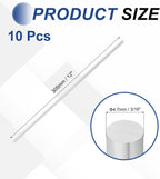 MECCANIXITY 10pcs 3/16(4.7mm) Diameter 6061 Aluminum Round Rods 12(305mm) Length Aluminum Solid Bar for Industrial CNC, DIY Craft, Robotics, Silver