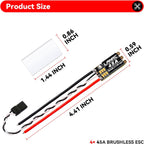 HNYYZL 4Pcs 45A ESC 2-6S Brushless ESC Lipo BLHeli_S Brushless Electronic Speed Controller 45A RGB LED Damped Light Support D-Shot 150/300/600 for RC FPV Quadcopter