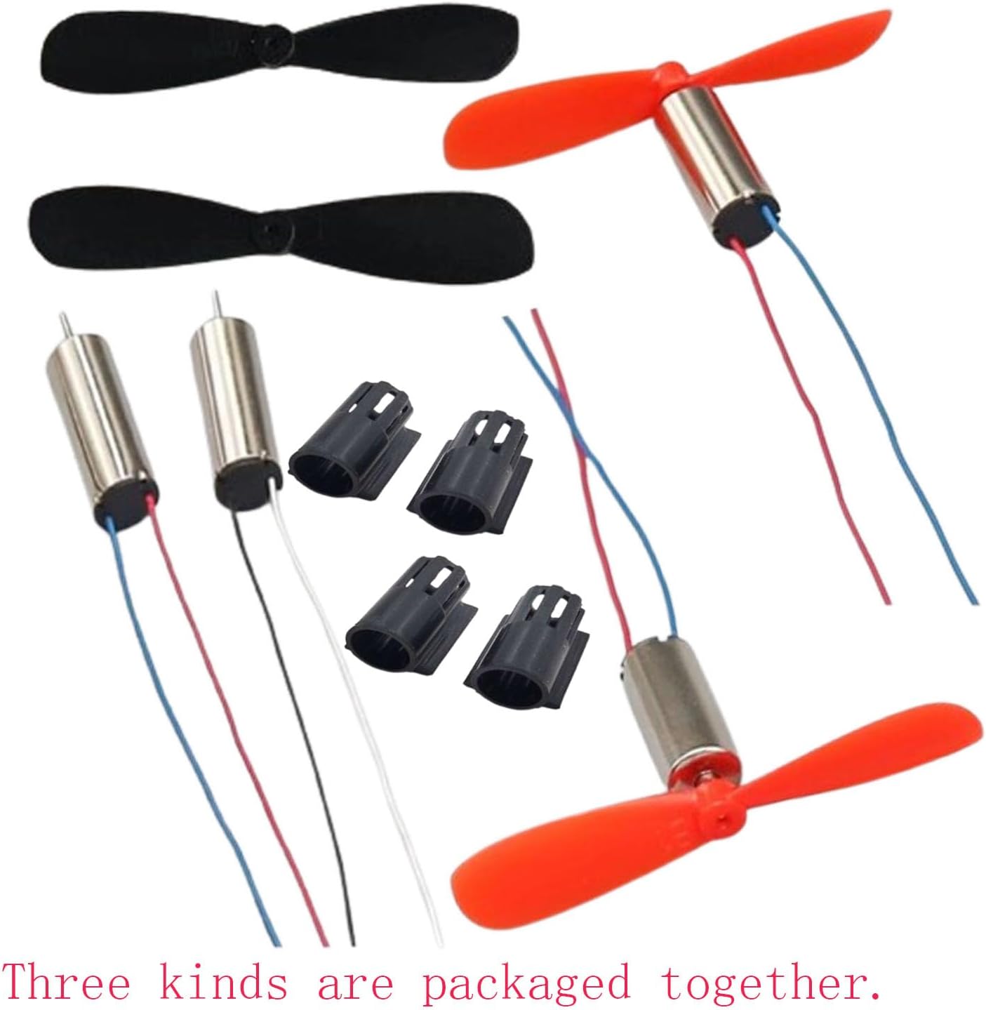 Drone Propeller, 16 Pieces of Propeller Props, 4 Pieces of 716 Hollow Cup Motors and 4 Pieces of Motor Covers, which are Used for Spare Parts of Propeller Hollow Cup Motors of Four-axis Aircraft.