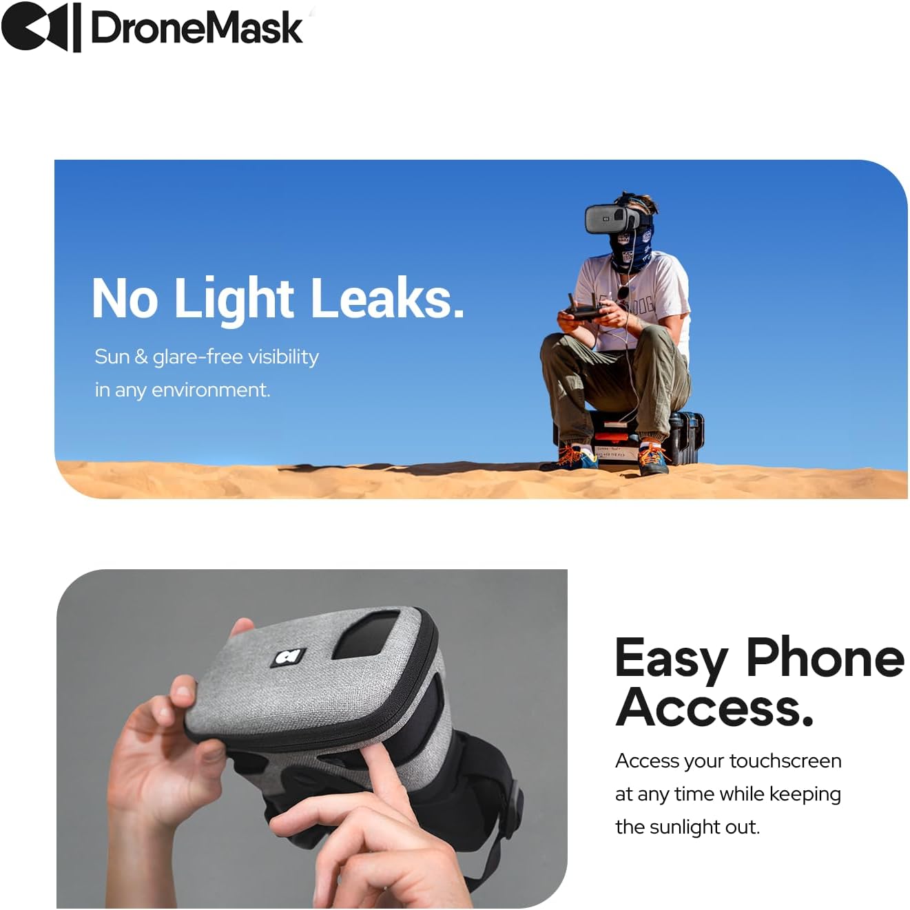 DroneMask 2 | FPV Goggles for All Camera Drones | Unibody Lens | HD FPV Goggles | Compatible Versatile Skyview FPV Drone Goggles | Clear Immersive View | All GPS Camera Drone