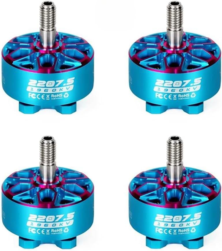 AXISFLYING Bando 2207 2207.5 1960KV FPV Brushless Motor 6S Lipo 5mm Output Shaft for 5inch Freestyle Cinema Drones Parts (4PCS 2207.5 1960KV)