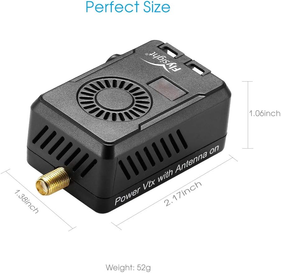 Black Mamba 5.8Ghz FPV Video Transmitter 40CH Wireless Audio Video FPV Vtx Transmitter for RC Drone MultiTotor Quadcopter (SMA ANT 6-28V,NOT for Gopro)