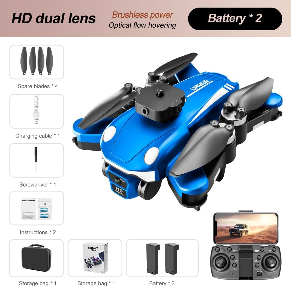 8K HD Triple Lens Drone with Carbon Fiber Frame, 50 Min Flight, 360¡ã Obstacle Avoidance & Brushless Motors | Optical Flow Hover, Headless Mode for Adults
