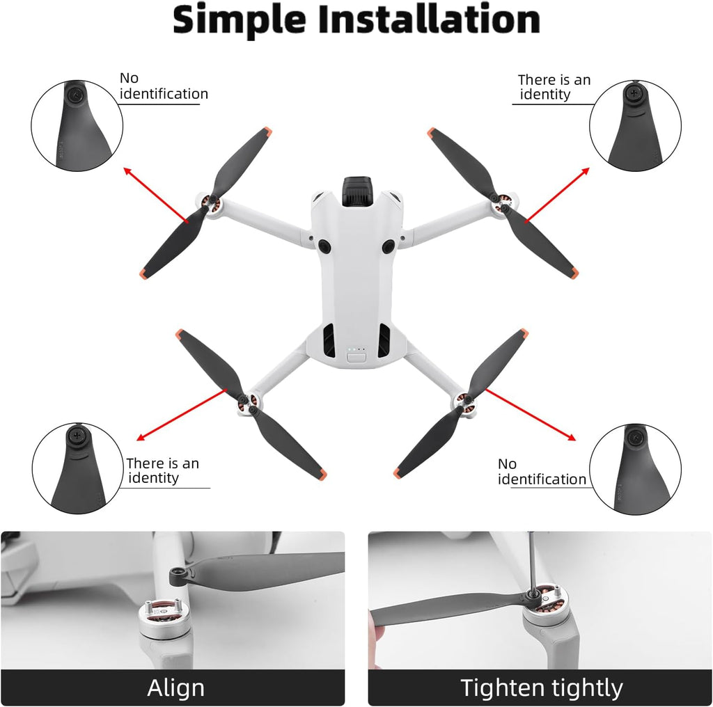 16Pcs Mini 4 Pro/Mini 3 Pro Propellers,For DJI Mini 4 Pro/Mini 3 Pro Accessories Quick-Release Replacement Blades Props Wings (Not compatible with DJI Mini 3)