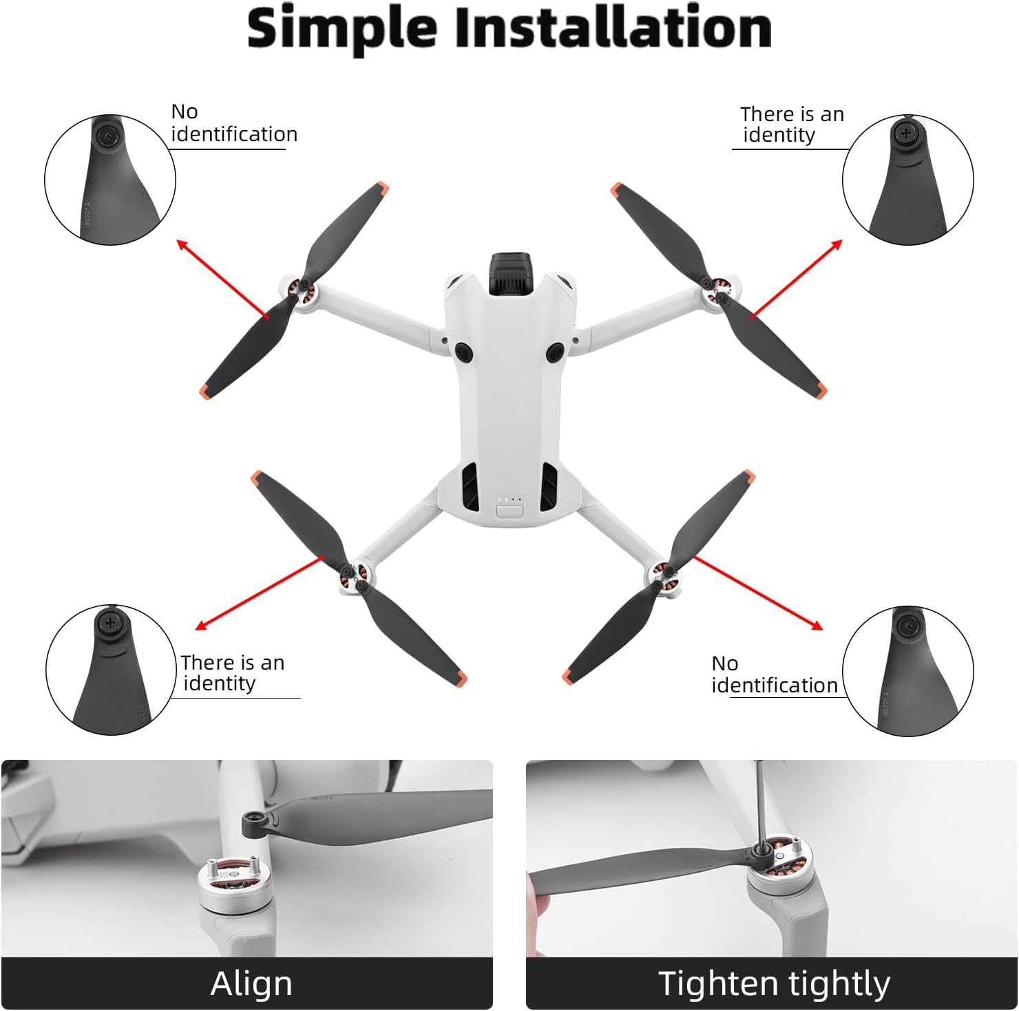 16Pcs Mini 4 Pro/Mini 3 Pro Propellers,For DJI Mini 4 Pro/Mini 3 Pro Accessories Quick-Release Replacement Blades Props Wings (Not compatible with DJI Mini 3)