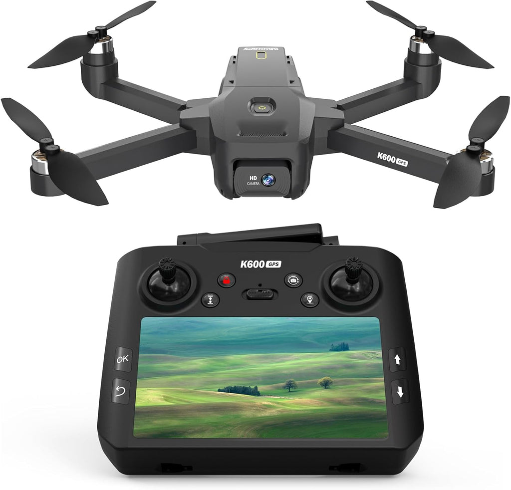 GPS Drone with EIS Camera 4.5 LCD Screen on Controller, FPV Drones Al Track&Orbit Mode with Professional with Auto Return Follow Me for Adult Beginner, GPS Brushless Drone Long Range Circle Fly,Under 249g