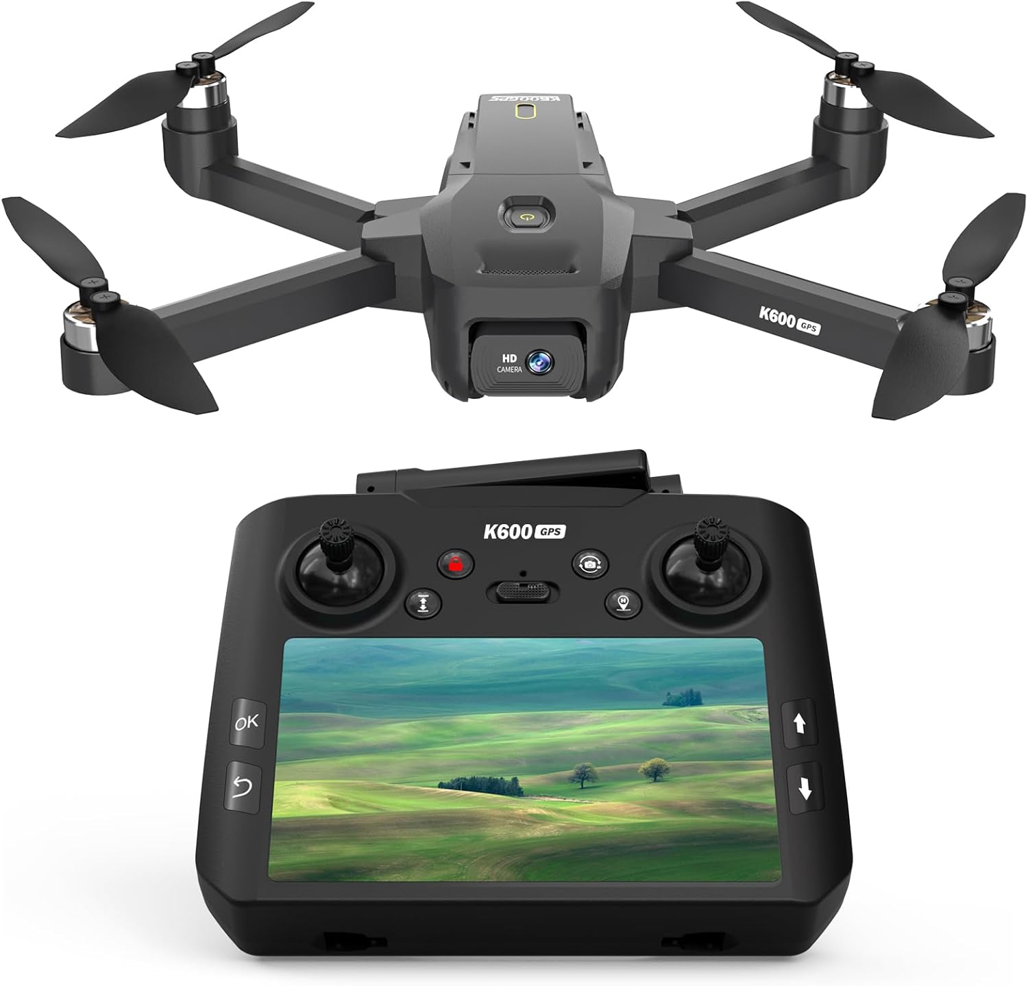 GPS Drone with EIS Camera 4.5 LCD Screen on Controller, FPV Drones Al Track&Orbit Mode with Professional with Auto Return Follow Me for Adult Beginner, GPS Brushless Drone Long Range Circle Fly,Under 249g